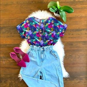 Vintage top matched with Zara jeans